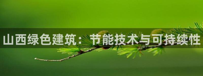 e尊国际平台：山西绿色建筑：节能技术与可持续性