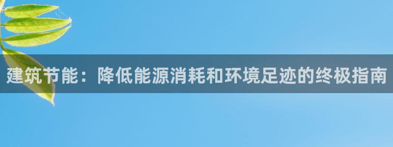 e尊国际平台：建筑节能：降低能源消耗和环境足迹的终极指南