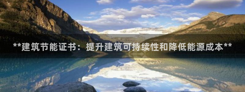 e尊国际平台：**建筑节能证书：提升建筑可持续性和降低能源成本**