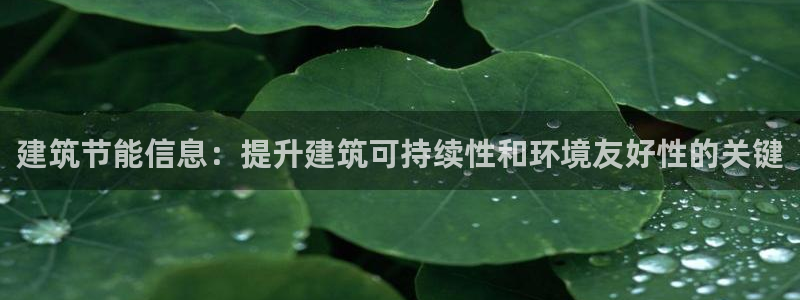 e尊官网：建筑节能信息：提升建筑可持续性和环境友好性的关键