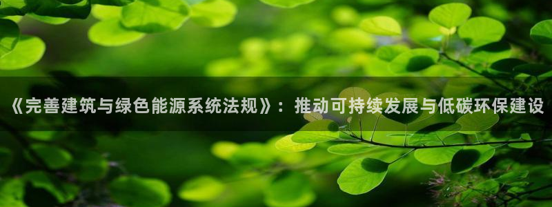 e尊国际平台：《完善建筑与绿色能源系统法规》：推动可持续发展与低碳环保建设