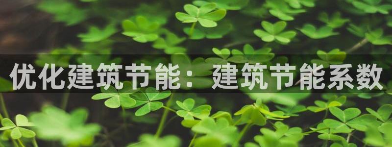 e尊电竞：优化建筑节能：建筑节能系数