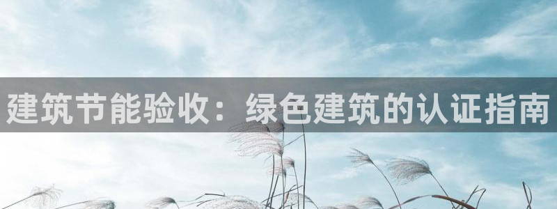 e尊体育：建筑节能验收：绿色建筑的认证指南